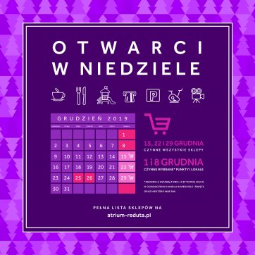 JESTEŚMY OTWARCI W NIEDZIELE!