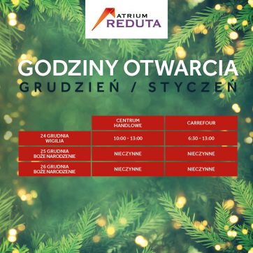 Świąteczne godziny pracy
