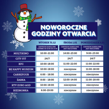 Noworoczne godziny otwarcia