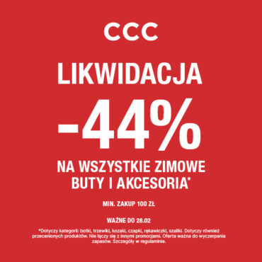 Likwidacja zimowej kolekcji!  - 44% na zimowe buty i akcesoria