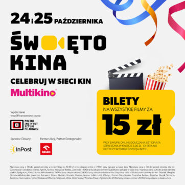 Święto Kina powraca do Multikina! Cały weekend z filmami za 15 zł